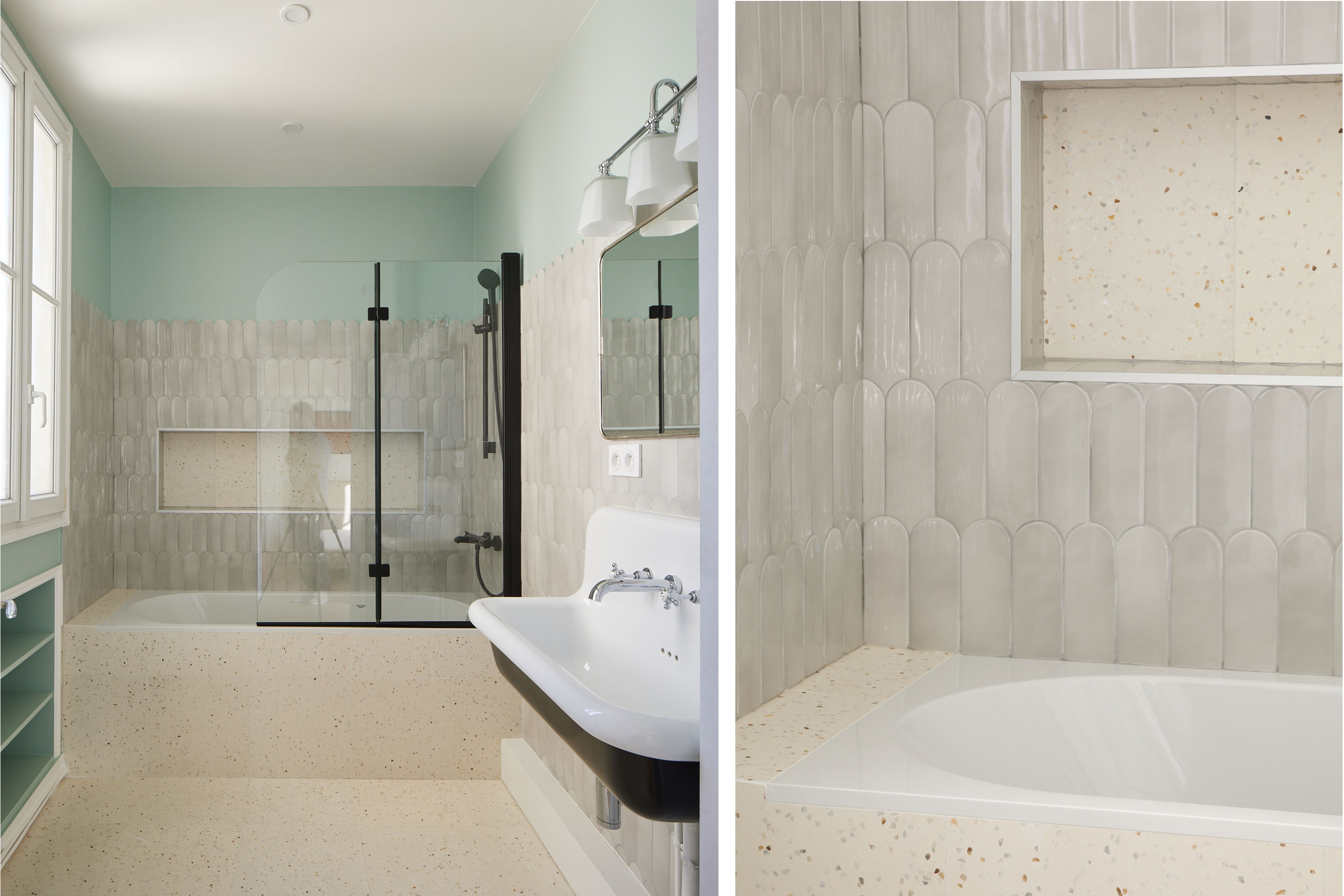 Rénovation appartement salle de bain familiale terrazzo