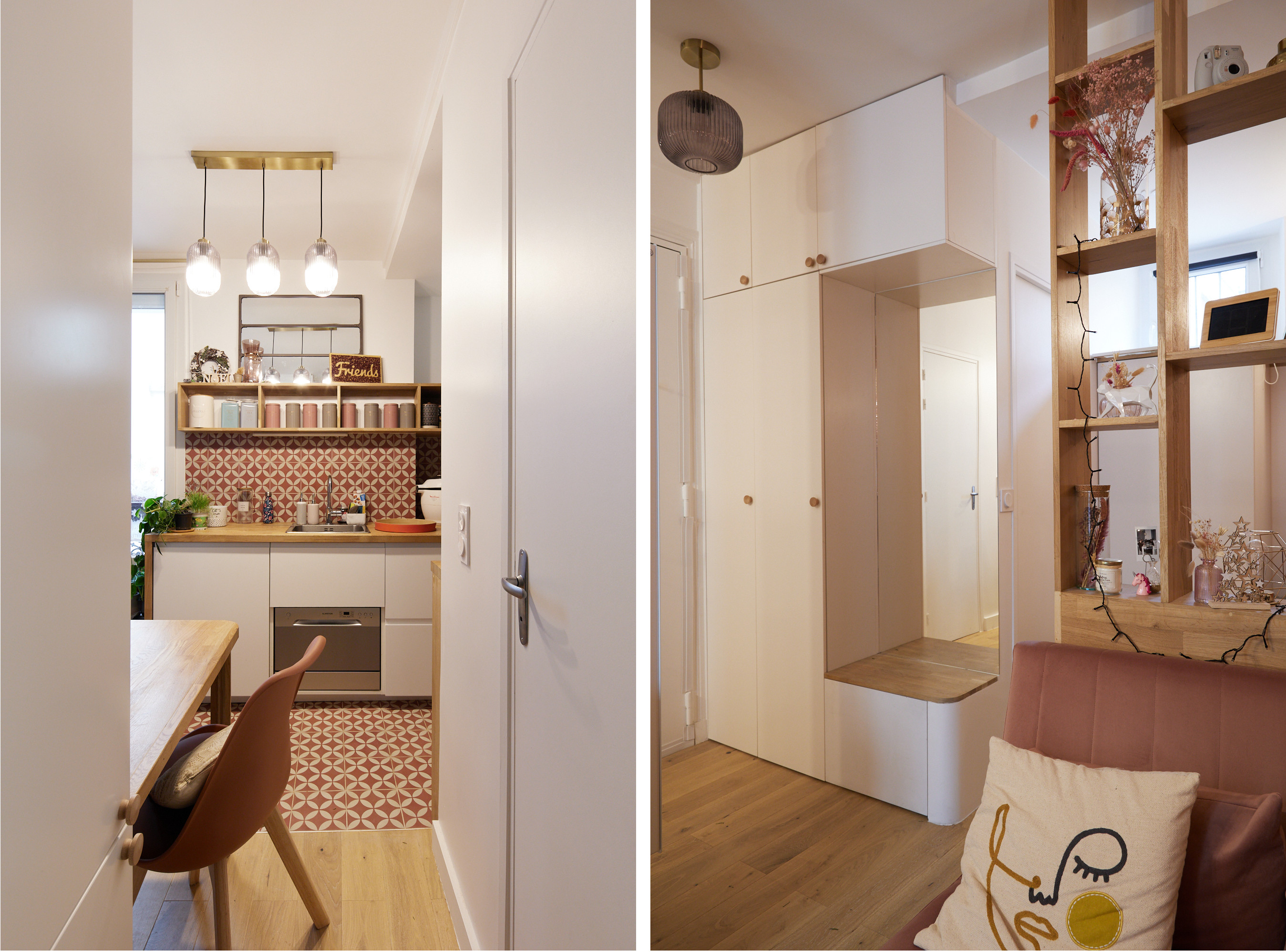 renovation studio entrée et cuisine