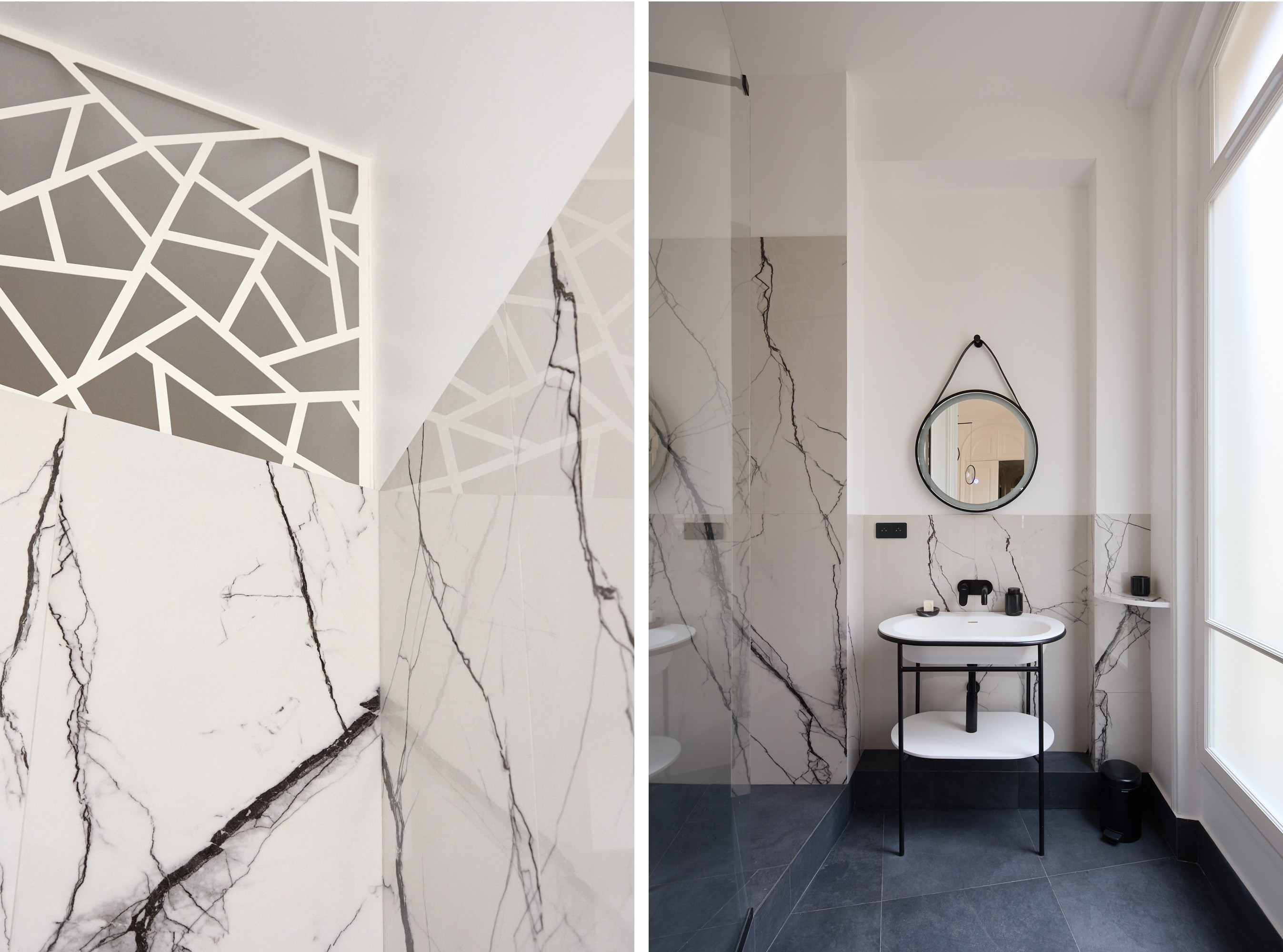 Marie et Paula architectes Rénovation appartement Paris 16 salle de bain