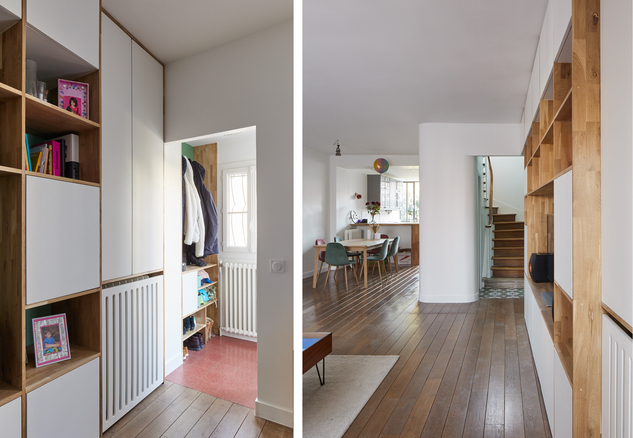 Marie et Paula architectes Renovation maison Nogent-sur-Marne entrée et salon