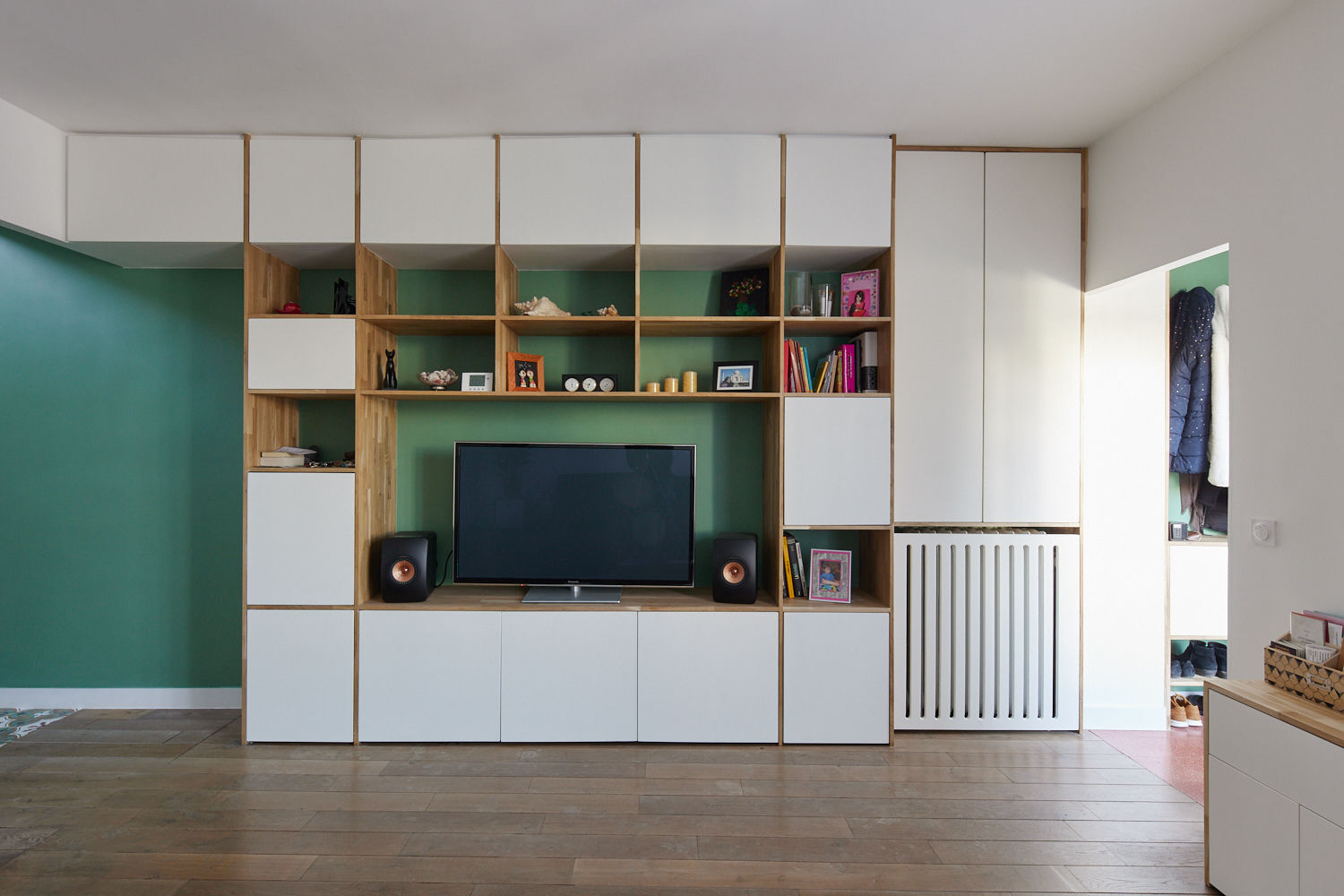 Marie et Paula architectes Renovation maison Nogent-sur-Marne bibliothèque salon